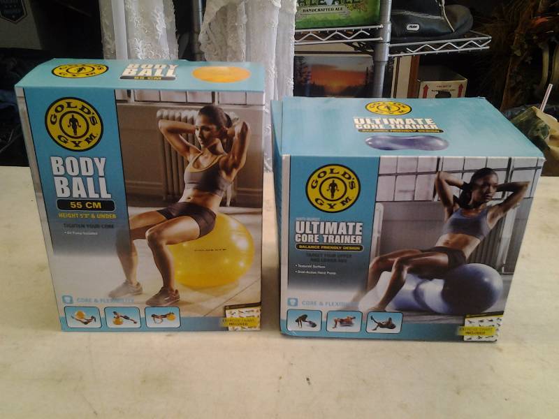 lot 50 image: Golds Gym Body Ball-55 & Golds Gym Core Trainer