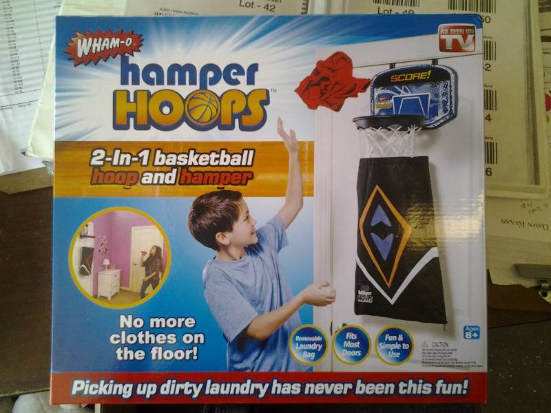 lot 55 image: Wham-O Hamper Hoops (2 In 1 Hoop & Hamper Set)