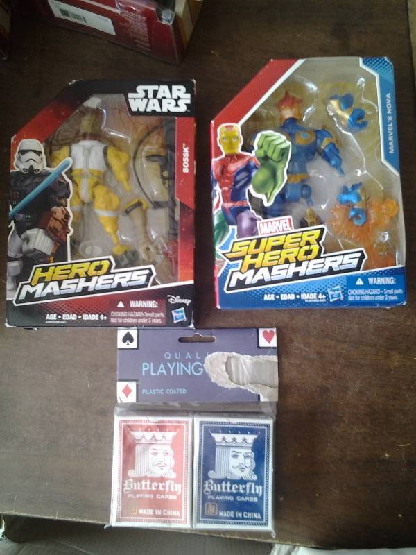 lot 56 image: New Star Wars Hero Mashers, New Marvel Super Hero Mashers & 2 Decks Of Playing Cards