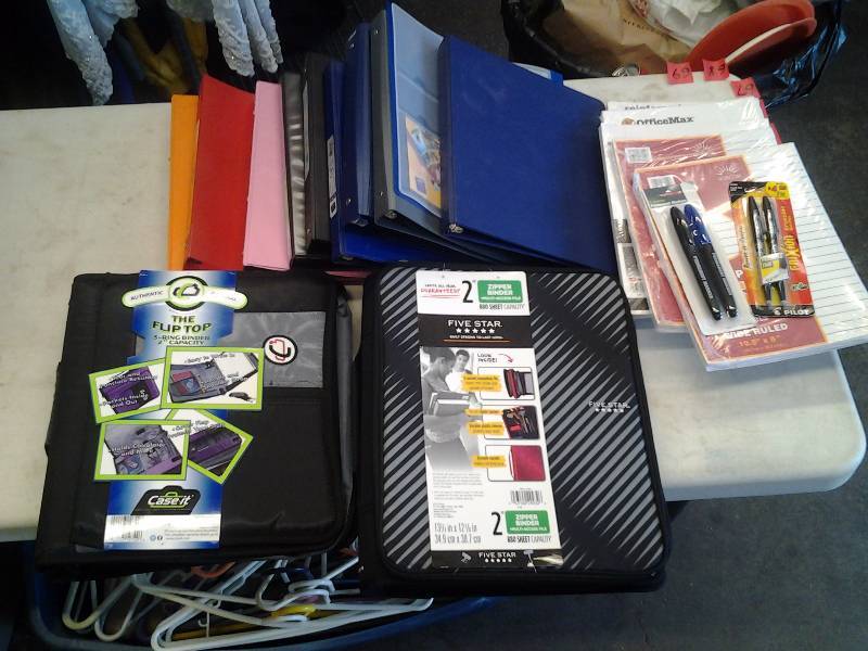 lot 59 image: All New Lot Of 3-Ring Binders, Filler Paper, Makers, Pens,Trapper Keepers