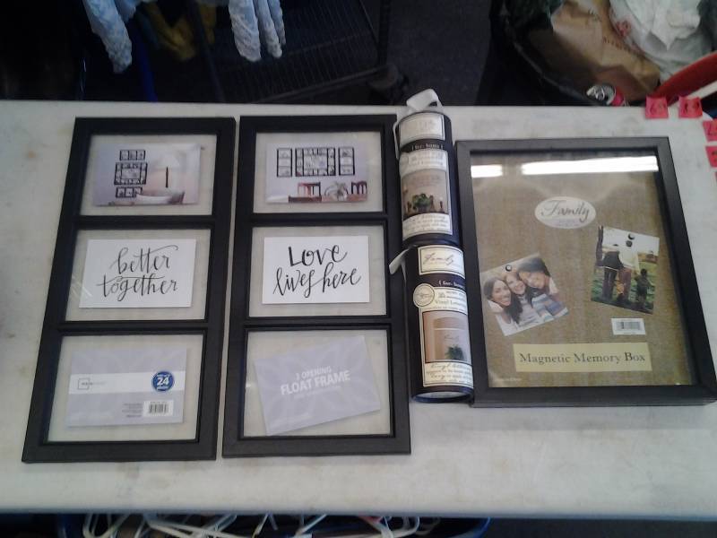 lot 61 image: Picture Frames, Memory Box, Vinyl Lettering Wall Decor