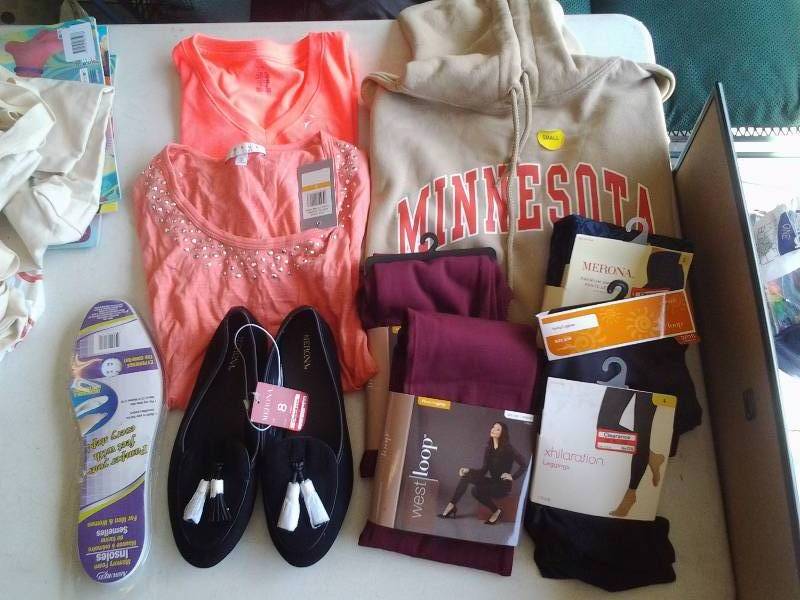 lot 64 image: Assorted Size Small Leggings, New Pair Ladies Loafers Size 8