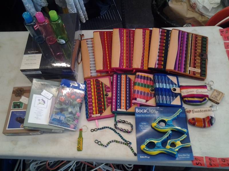 lot 66 image: Journals From Guatemala-(Hand Crafted), Memory Box, Note Cards, Beach Towel Clips, More