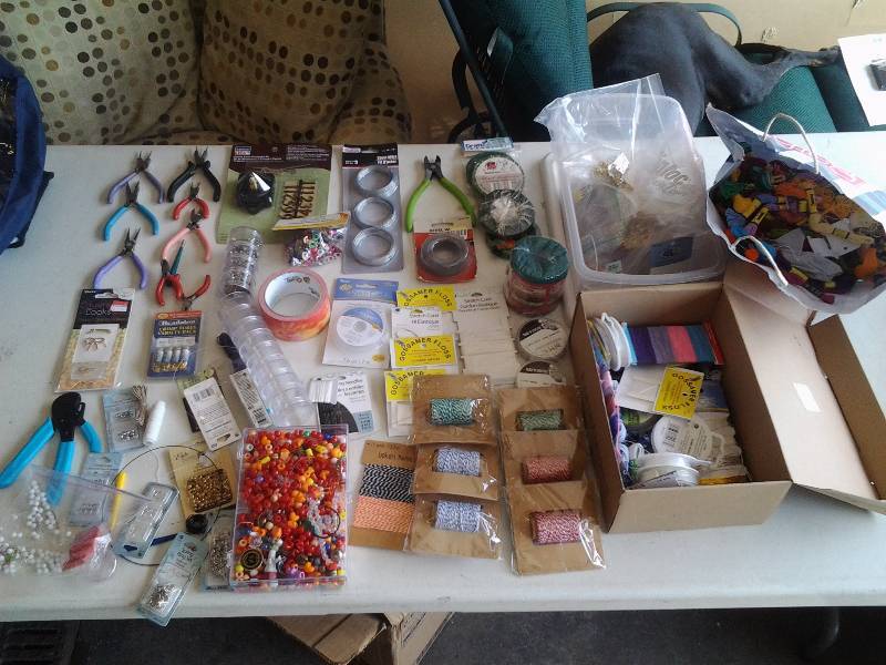 lot 74 image: Large Lot Of Embroidery Thread, Cord, Beading & Craft Tools, Much More