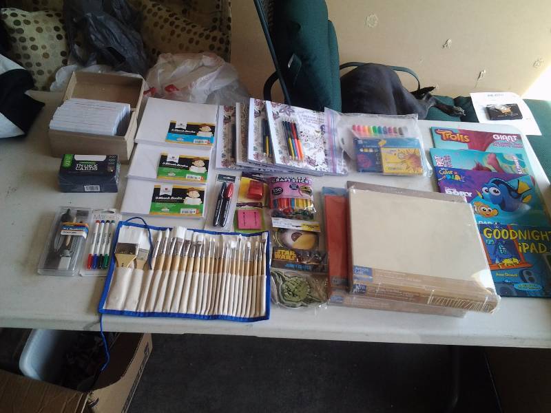 lot 67 image: New Blank Books, Canvas, Paint Brush Set , Index Card & Lots More All New