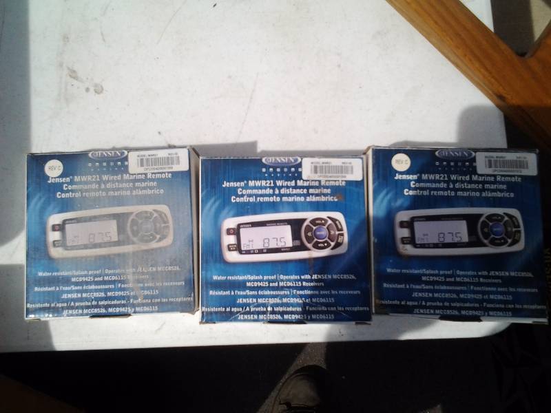 lot 88 image: 2-Jensen Wired Marine Remotes (1-Has Partial Parts Inside)