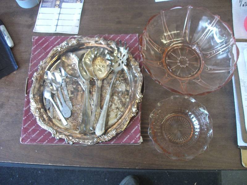 lot 98 image: Silver Platter, Utensils, Other Servers