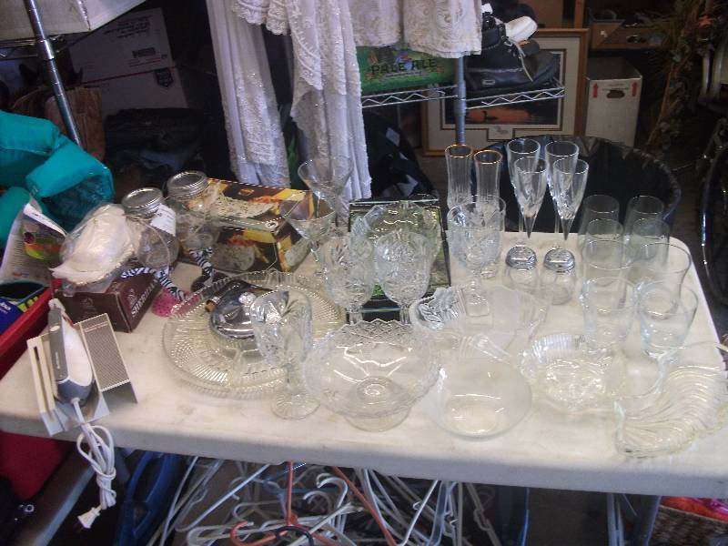 lot 106 image: Large Lot Of Glassware, Stemware, Servers, Candy, Veggie, Snack, More