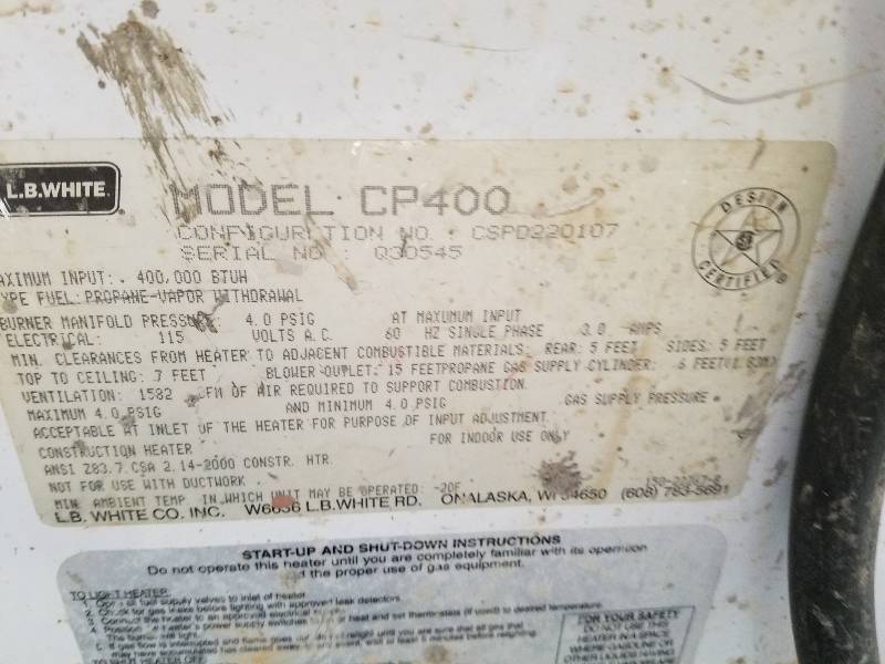 lot 14 image: L.B. White Tradesman 400 400,000 BTU Propane Heater