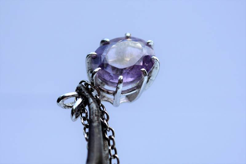 Sterling Silver,Amethyst Necklace