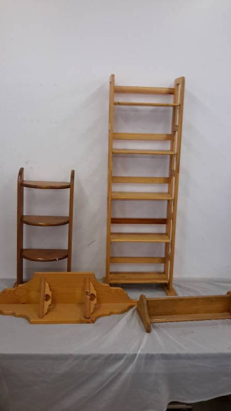 Wooden shelves