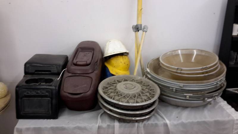 Consoles, tripod, lenses and hard hats