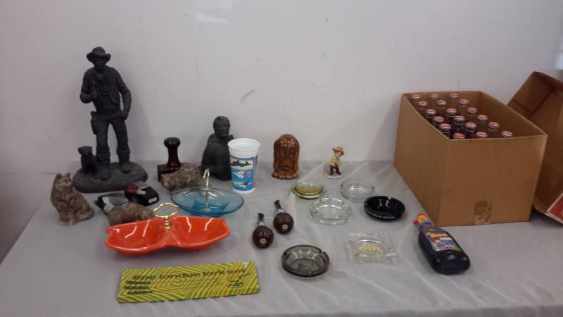 Collectibles, aftershaves, ashtrays, ink stamp