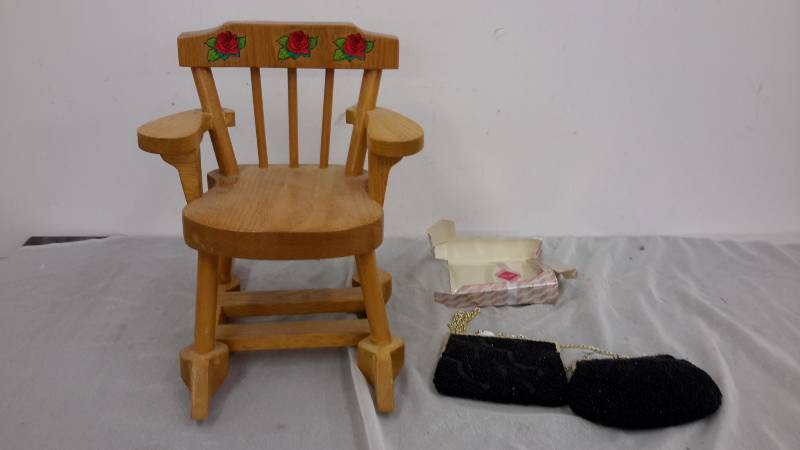 Doll chair and purses