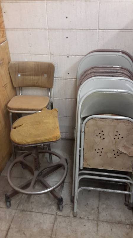 Folding chairs, step stool, seat