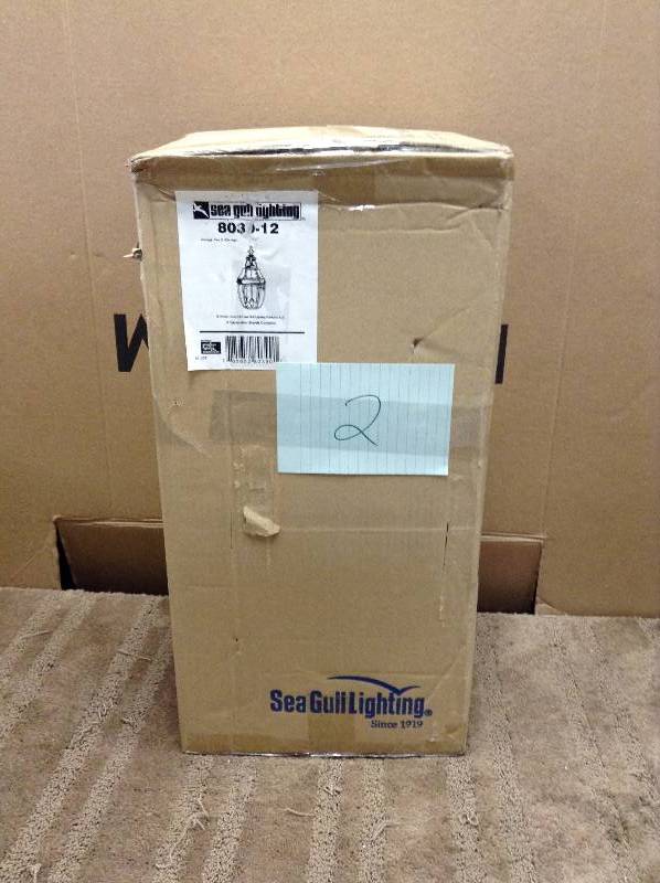 lot 2 image: Sea Gull Lighting Lancaster 2-light outdoor wall fixture  open box never used