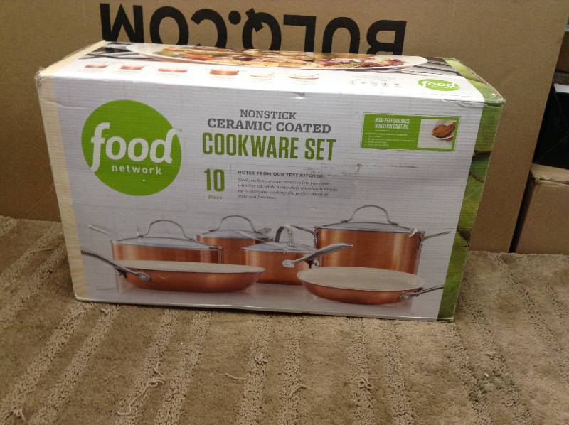 lot 3 image: Food Network 10-pc. Nonstick Ceramic Cookware Set open box never used open box never used