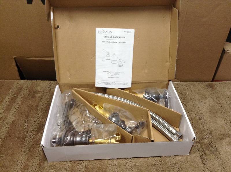 lot 13 image: Pegasus 204744309 Estates 2-Handle Deck-Mount Roman Tub Faucet in Heritage Bronz open box never used