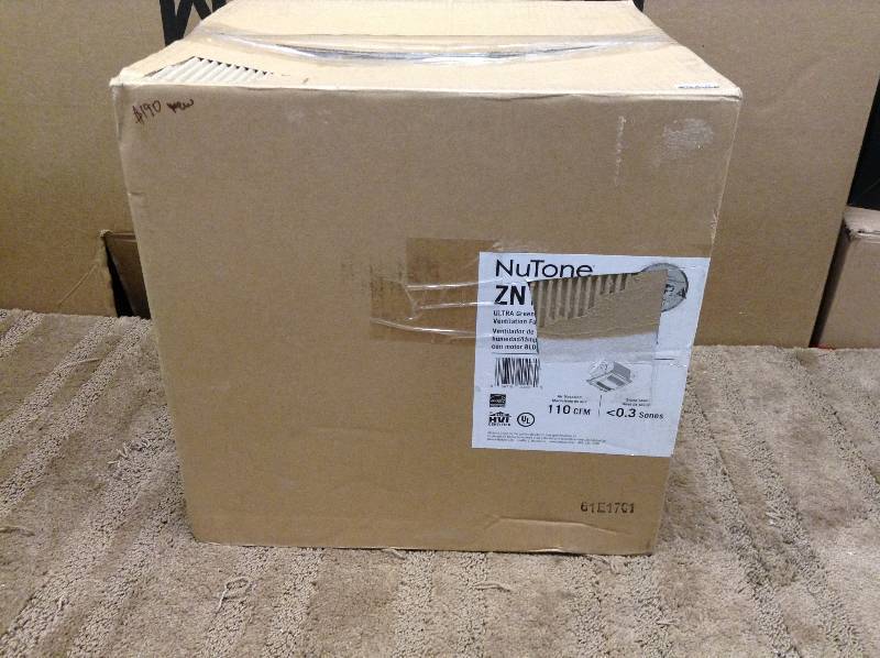 lot 14 image: NuTone ULTRA GREEN with Humidity Sensing 110 CFM Ceiling Exhaust Bath Fan with Humidity Sensing open box never used