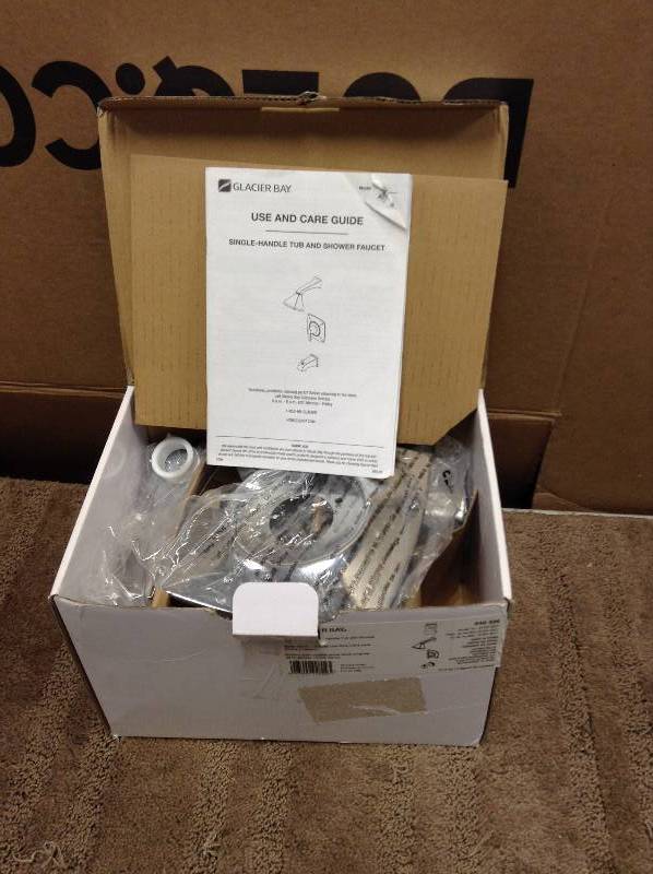 lot 21 image: Glacier Bay Single-Handle Chrome ... 1-Spray Tub and Shower Faucet in Chrome-873W-3001 open box never used