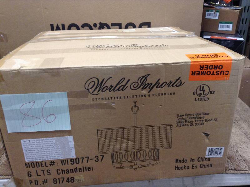 lot 86 image: World Imports Venn 2-Light Brushed Nickel Semi-Flush Mount Light open box never used
