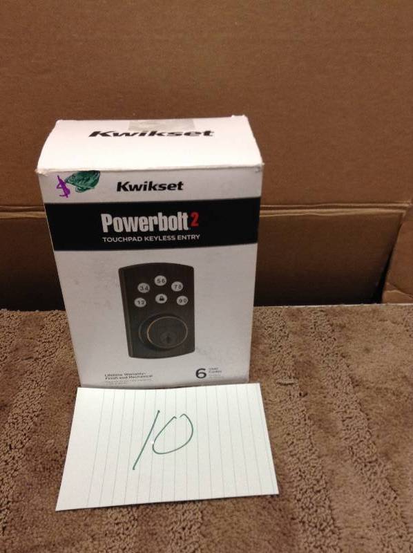 lot 10 image: Kwikset 99070-103 Powerbolt 2 Touchpad Electronic Deadbolt Smart Key, 5 Pin - Satin Nickel
