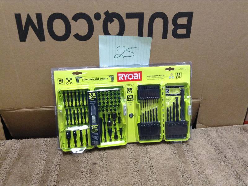 lot 25 image: Ryobi A988903 Impact Driving Kit (68-PC) & Free Black Oxide Drilling Set (21-PC)  New