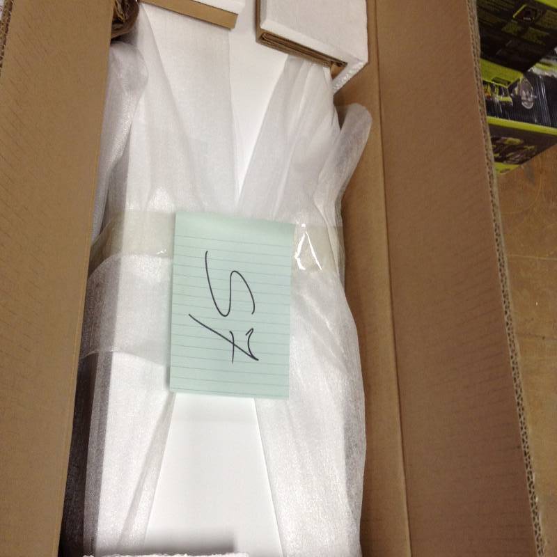 lot 57 image: Foremost Naples 26-12 in. W x 32-34 in. H x 8 in. D Bathroom Storage Wall Cabinet in White open box never used