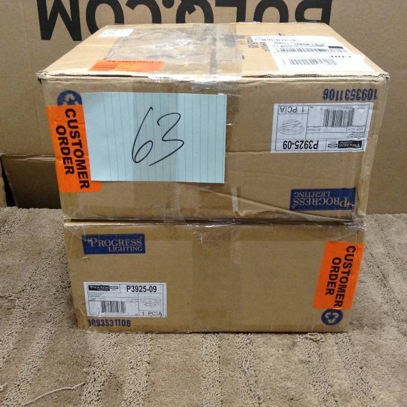 lot 63 image: Set of 2 Progress Lighting P3925-09 Two Light Flush Mount open box never used