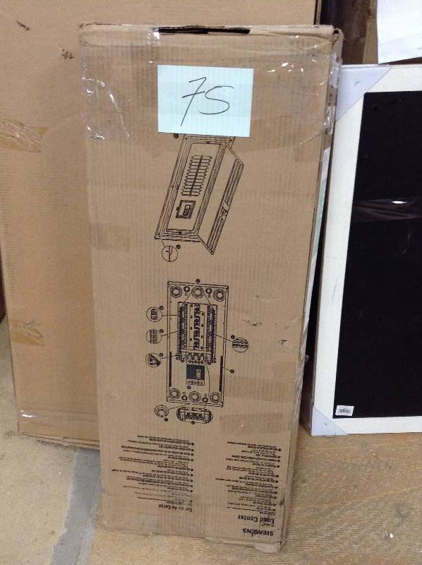 lot 75 image: Siemens PL Series 200 Amp 30-Space 54-Circuit Main Lug Indoor 3-Phase Load Center open box never used