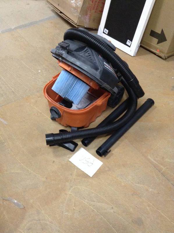 lot 80 image: RIDGID 4 gal. 5.0-Peak HP Portable Wet Dry Vac-WD4070 in like new working conditions