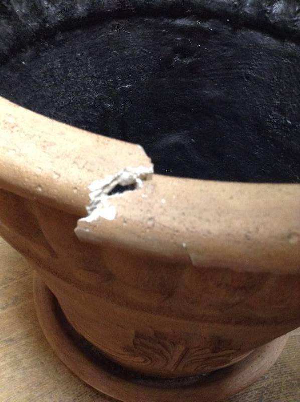lot 98 image: Garden Pot open box never used whit damage
