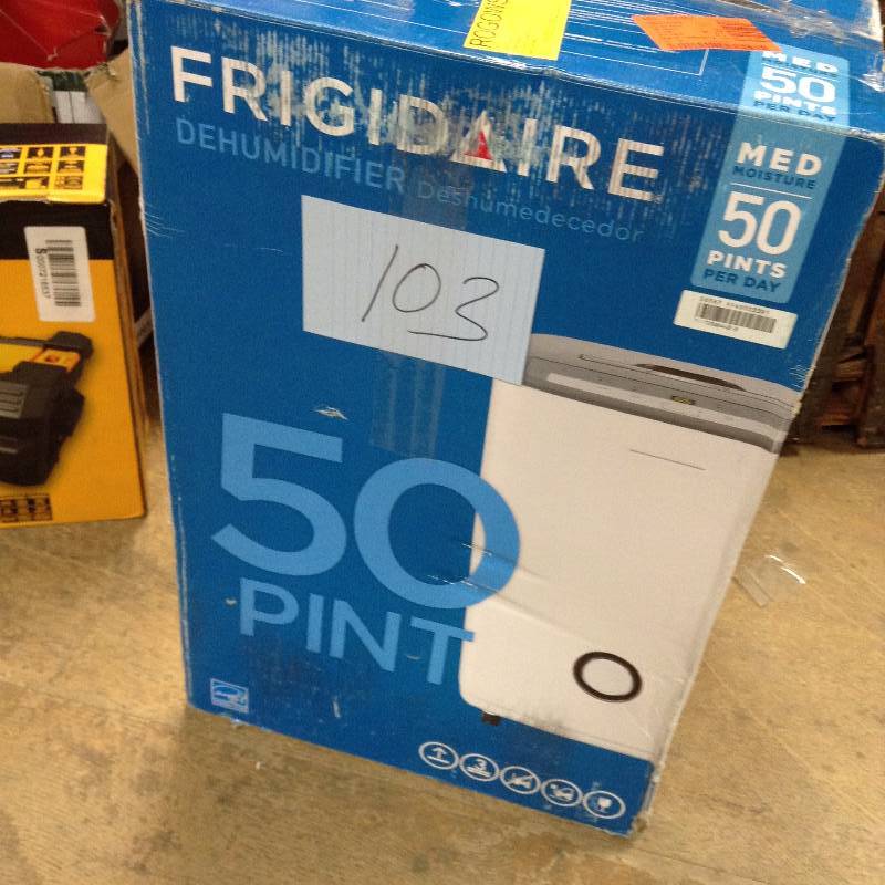 lot 103 image: Frigidaire 50-Pint Dehumidifier open box never used