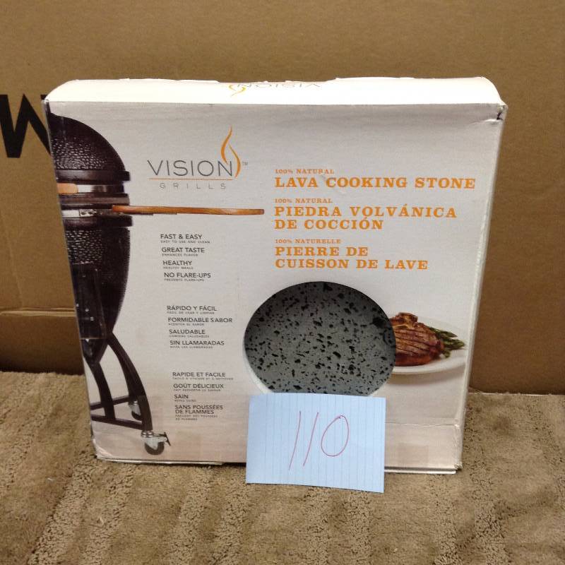 lot 110 image: Vision Grills Dual-Purpose Lava Cooking StoneHeat Deflector New
