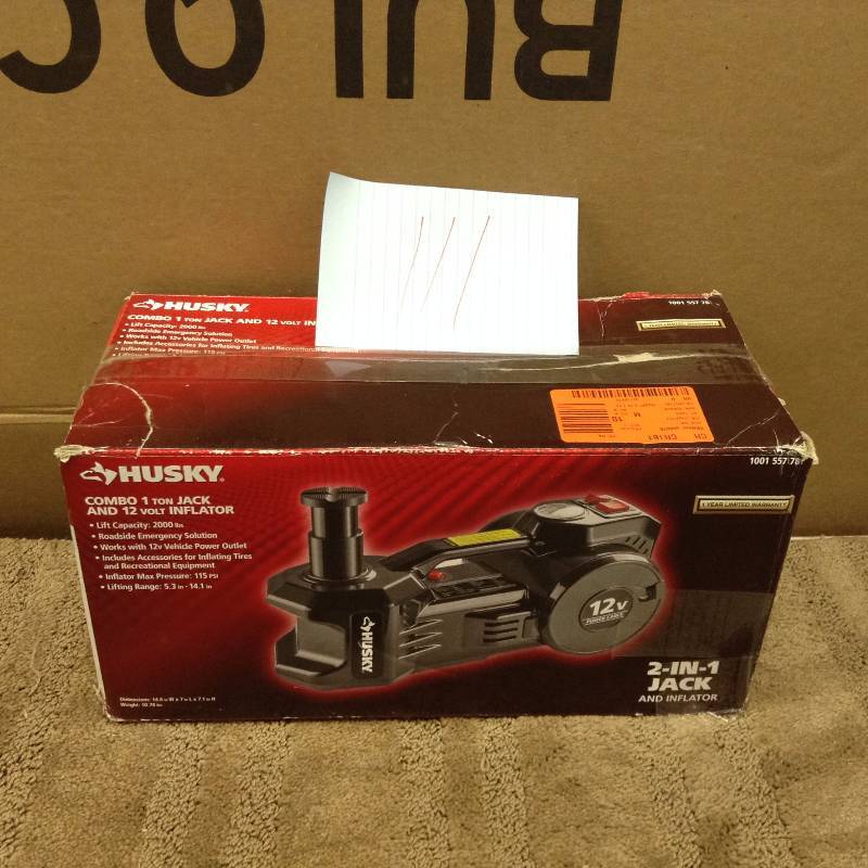 Husky 1 Ton Multi Function 2 In 1 12 Volt Jack Inflator Industrial