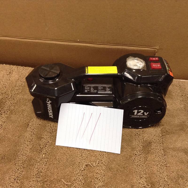 lot 111 image: Husky 1-Ton Multi-Function 2-in-1 12-Volt JackInflator open box never used