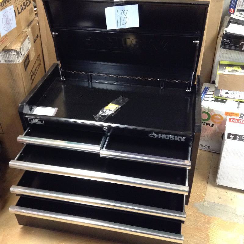 lot 118 image: Husky 37 in. 5-Drawer Tool Chest, Black