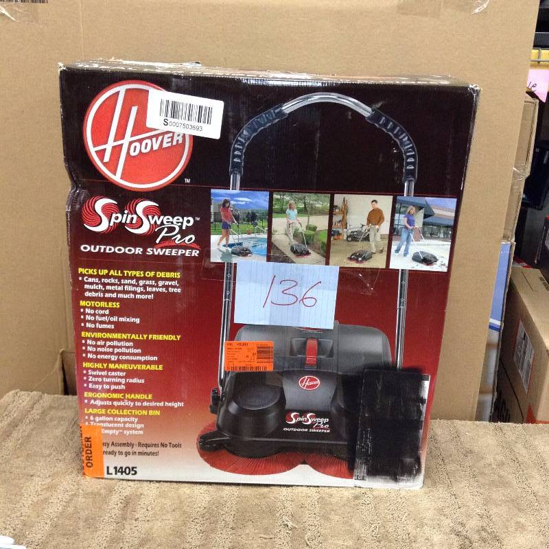 lot 136 image: Hoover Commercial SpinSweep 18 In. Pro Outdoor Sweeper New
