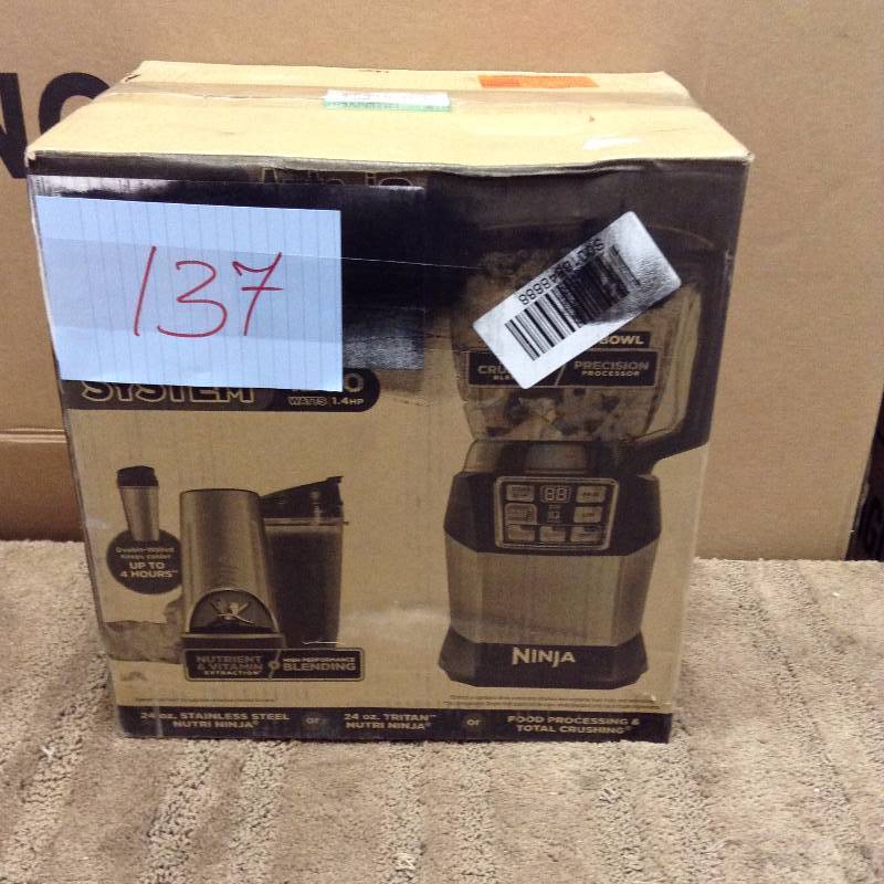 lot 137 image: Nutri Ninja Nutri Auto-iQ Compact System Blender New Model # BL492W