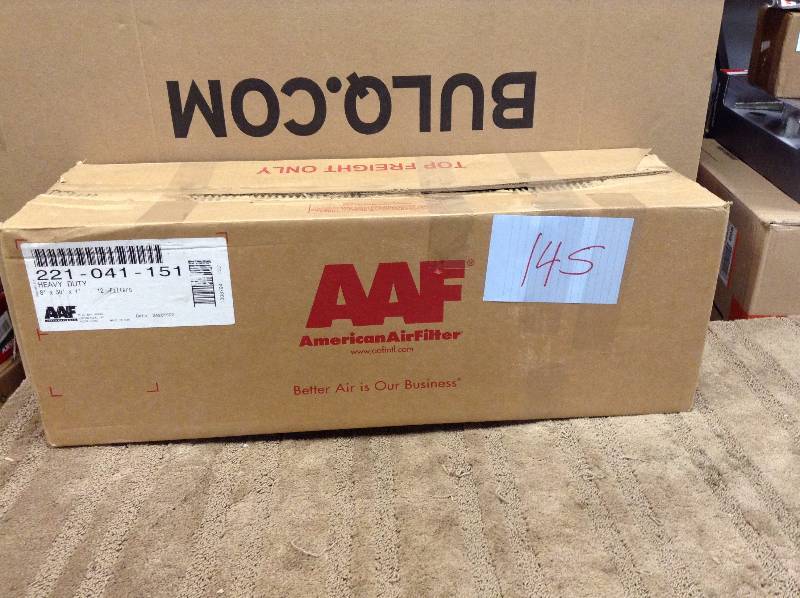 lot 145 image: Box of Heavy Duty Air Filter 8 x 30 x 1-Inch, 12-Pack New