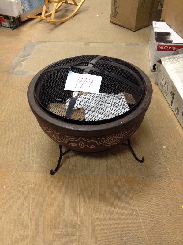 20 In Clay Fire Pit With Iron Stand Scroll Scratch And Damage