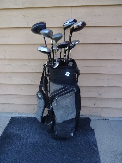 lot 5 image: Misc Left Handed Clubs. Includes Bag