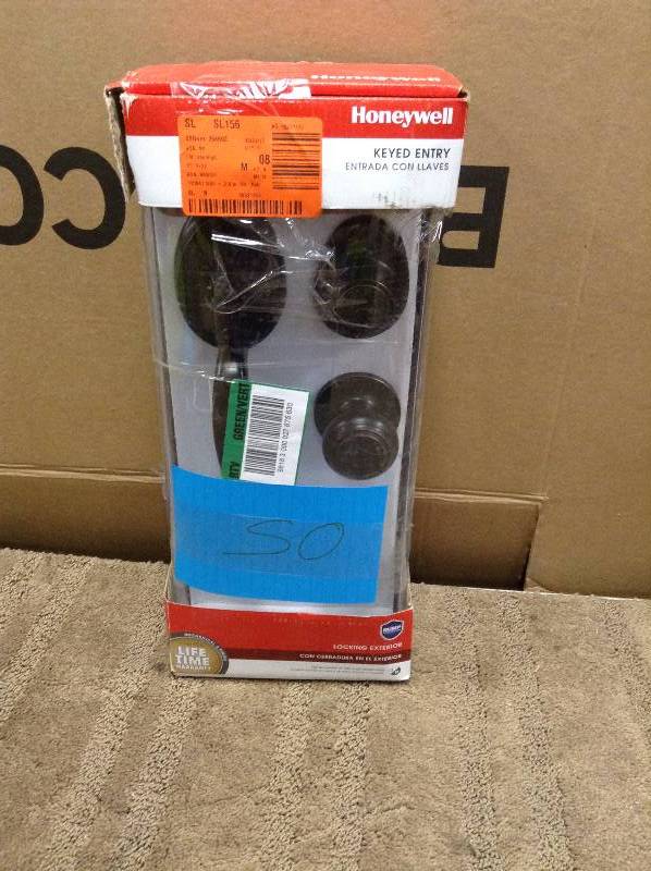 lot 50 image: Honeywell Classic Knob Handleset Door Lock, Oil Rubbed Bronze