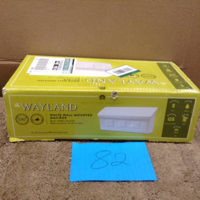 lot 82 image: Architectural Mailboxes Wayland White Wall Mount Mailbox