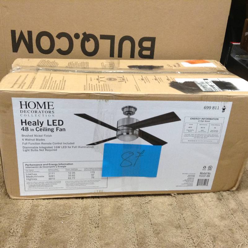 lot 87 image: Home Decorators Healy LED 48 in Ceiling Fan open box