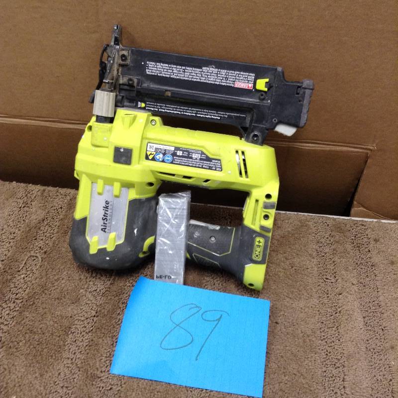 lot 89 image: Ryobi 18-Volt ONE AirStrike 18-Gauge Cordless Brad Nailer (Tool-Only) P320