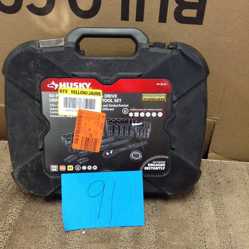 lot 91 image: Husky   Universal Mechanics Tool Set missing pieces