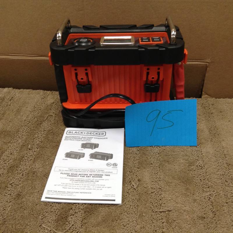 lot 95 image: Black and Decker battery charger 15 amp