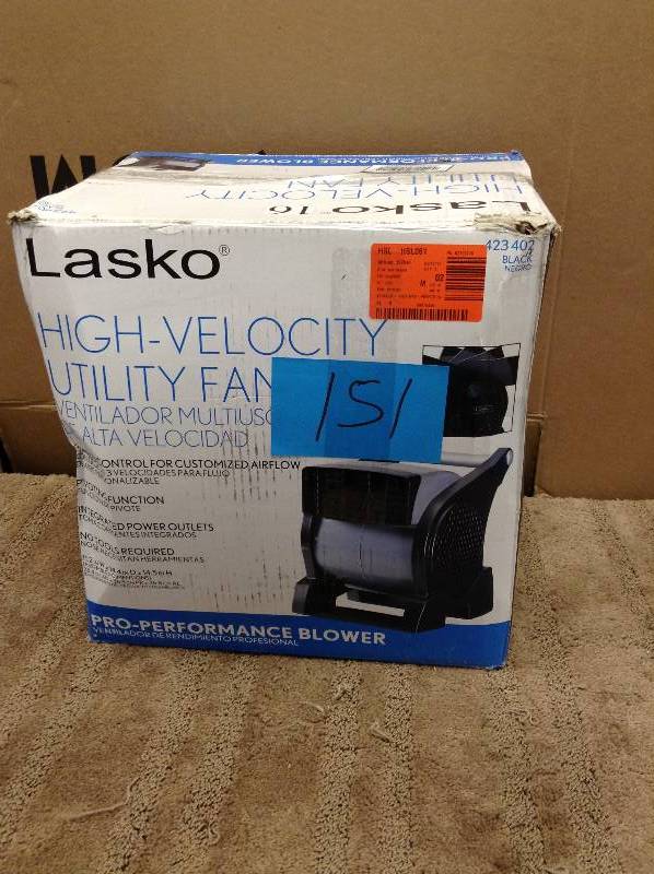 lot 151 image: Lasko High Velocity Utility Fan