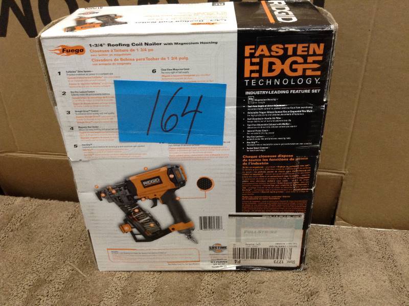 lot 164 image: Ridgid R175RNE Rooffing Nailer